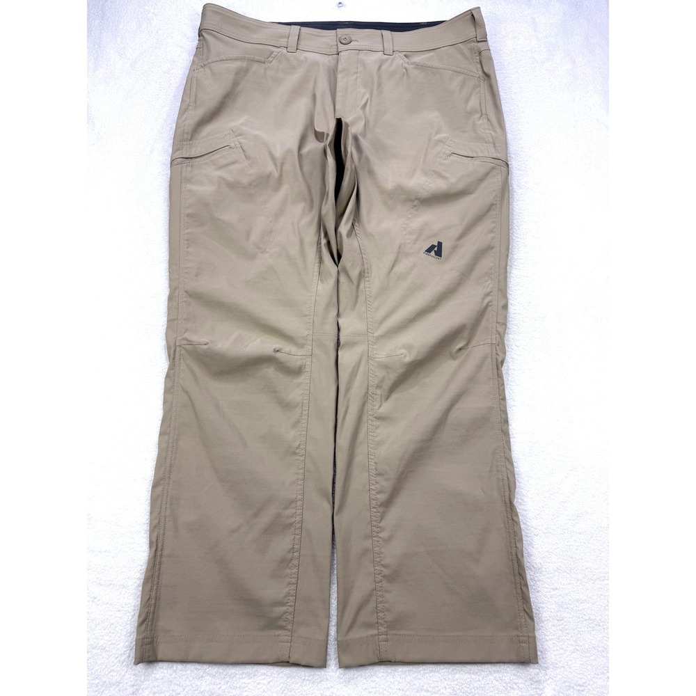 Eddie Bauer First Ascent Guide Pants Mens 38x30 Tan‎ Khaki Nylon Stretch Hiking